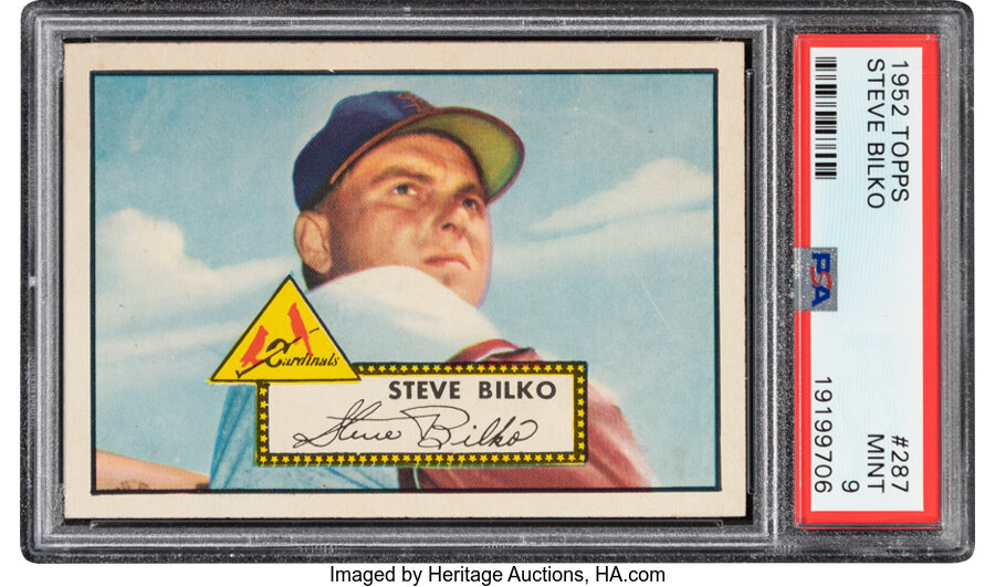 1952 Topps Steve Bilko #287 PSA Mint 9 - None Higher