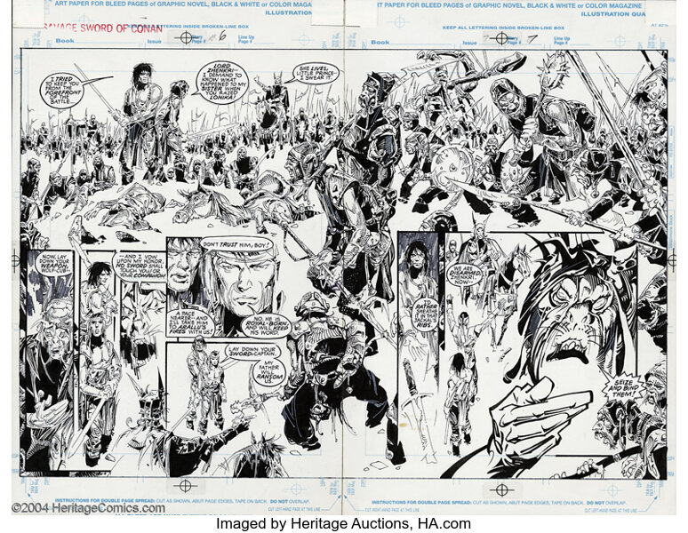 alex nino  savage sword of conan 228 pages 6 and 7