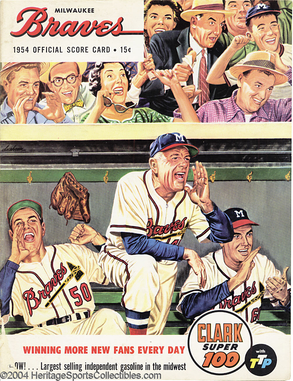 1953 Milwaukee Braves score card magazine