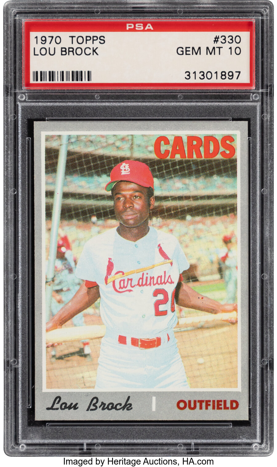 1970 Topps Lou Brock #330 PSA Gem Mint 10