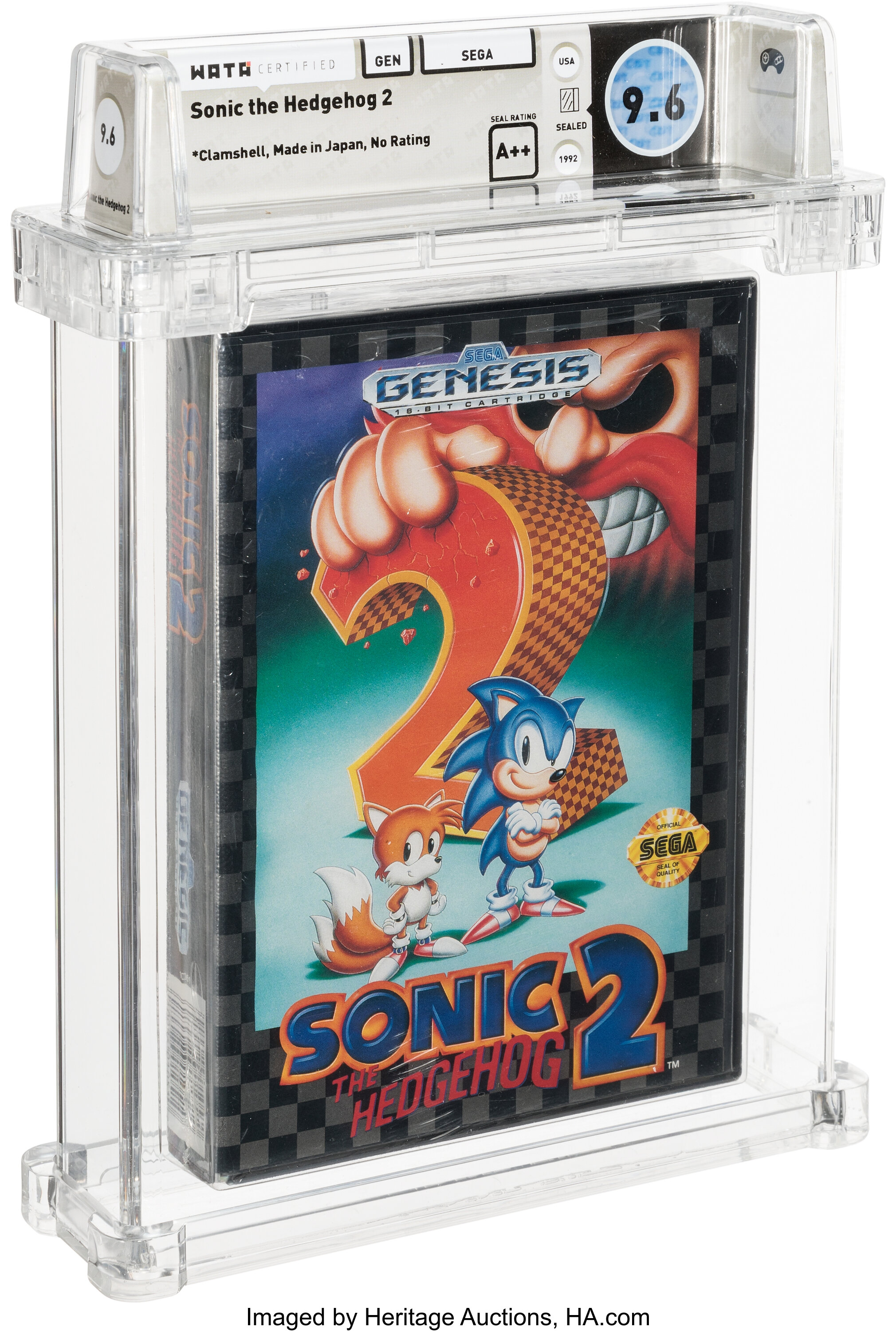 Sonic the Hedgehog 2 - Wata 9.6 A++ Sealed [Tube Seam, Early | Lot