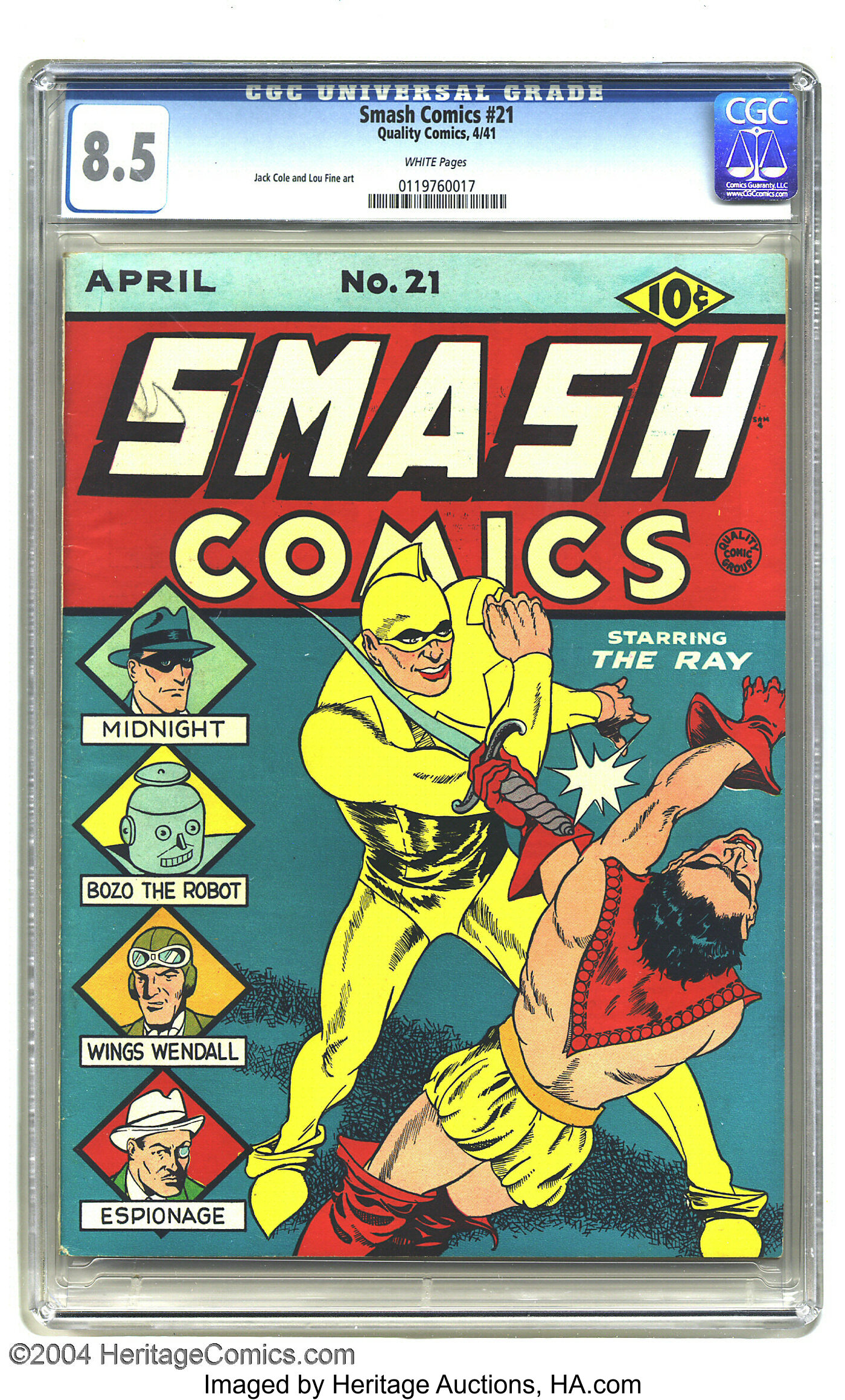 The debut of Jack Cole's Midnight in Smash Comics #18, Up for Auction