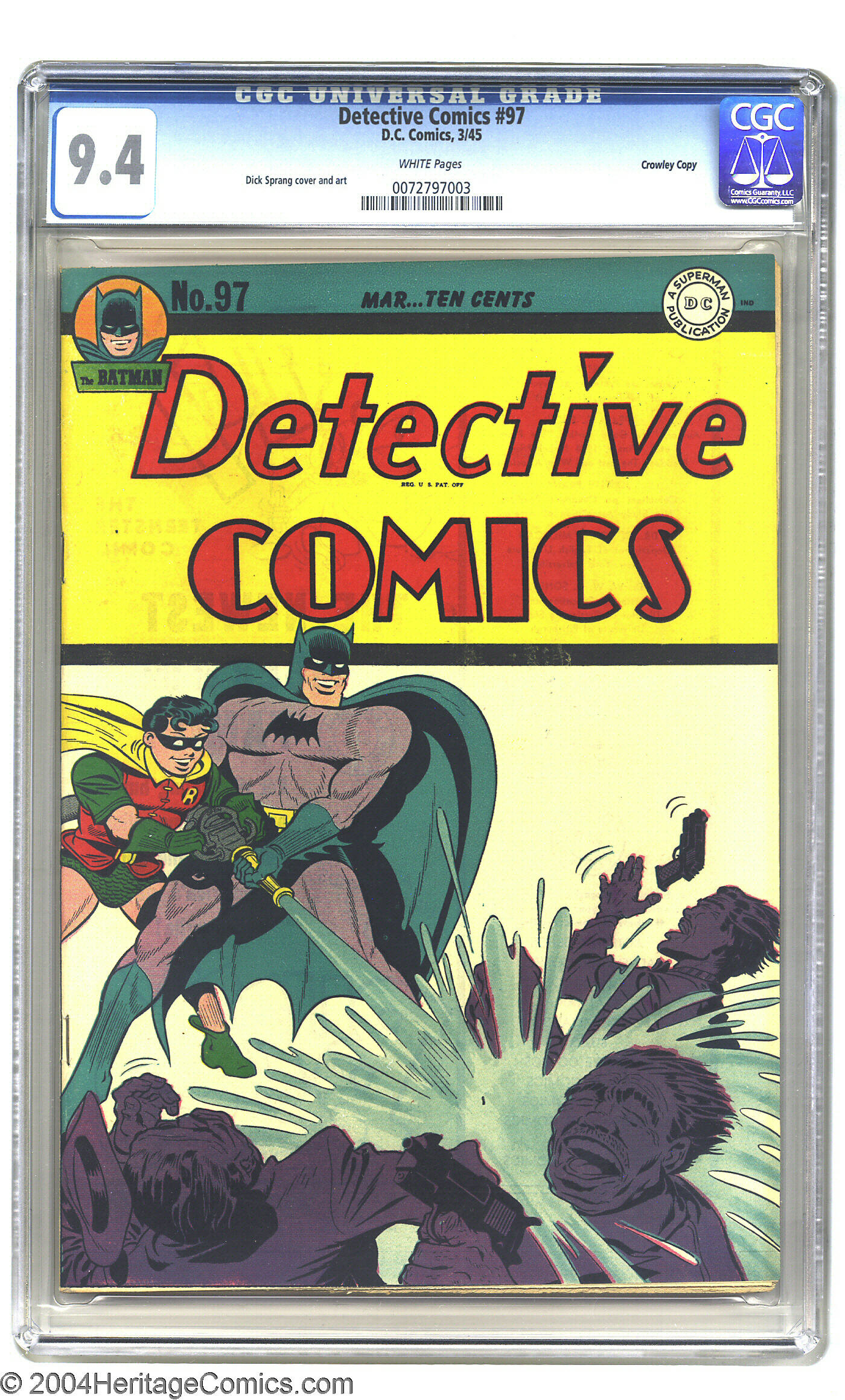 Detective Comics #97 Crowley pedigree (DC, 1945) CGC NM  White | Lot  #3063 | Heritage Auctions