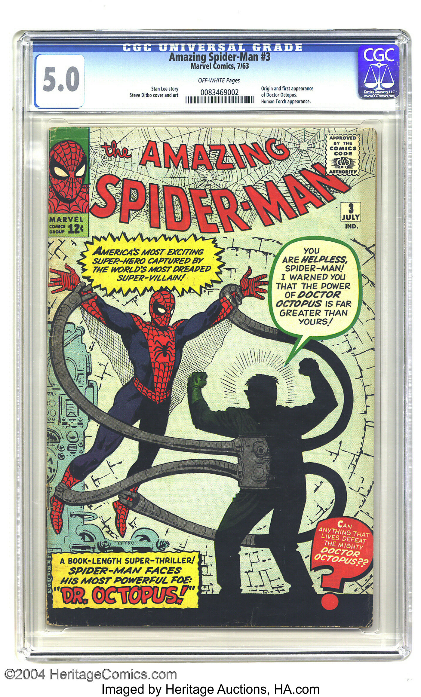 Amazing Spider Man 3 Marvel 1963 Cgc Vg Fn 5 0 Off White Pages Lot 3270 Heritage Auctions