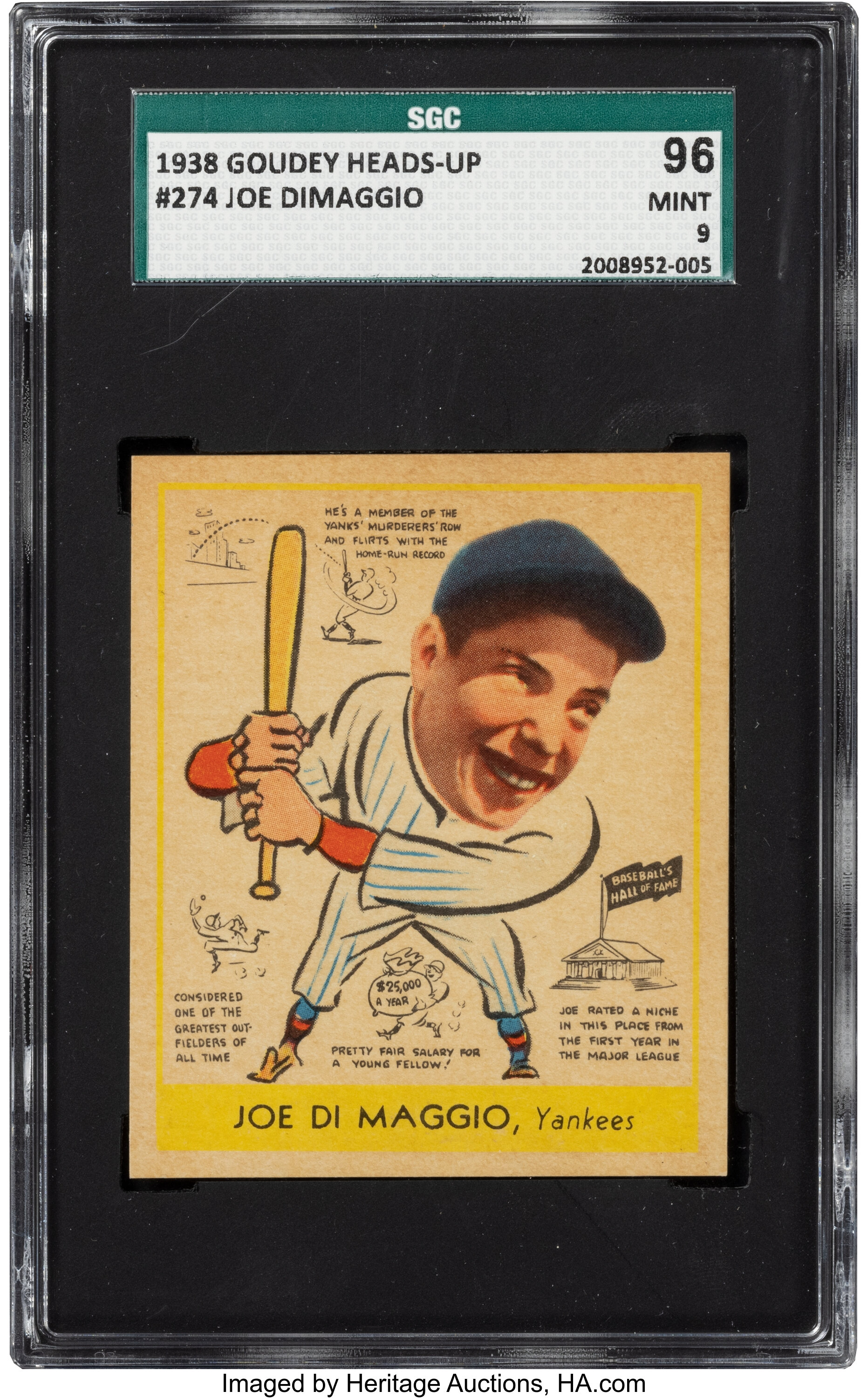 1939 Play Ball Joe Dimaggio #26 SGC 40 VG 3. Baseball Cards