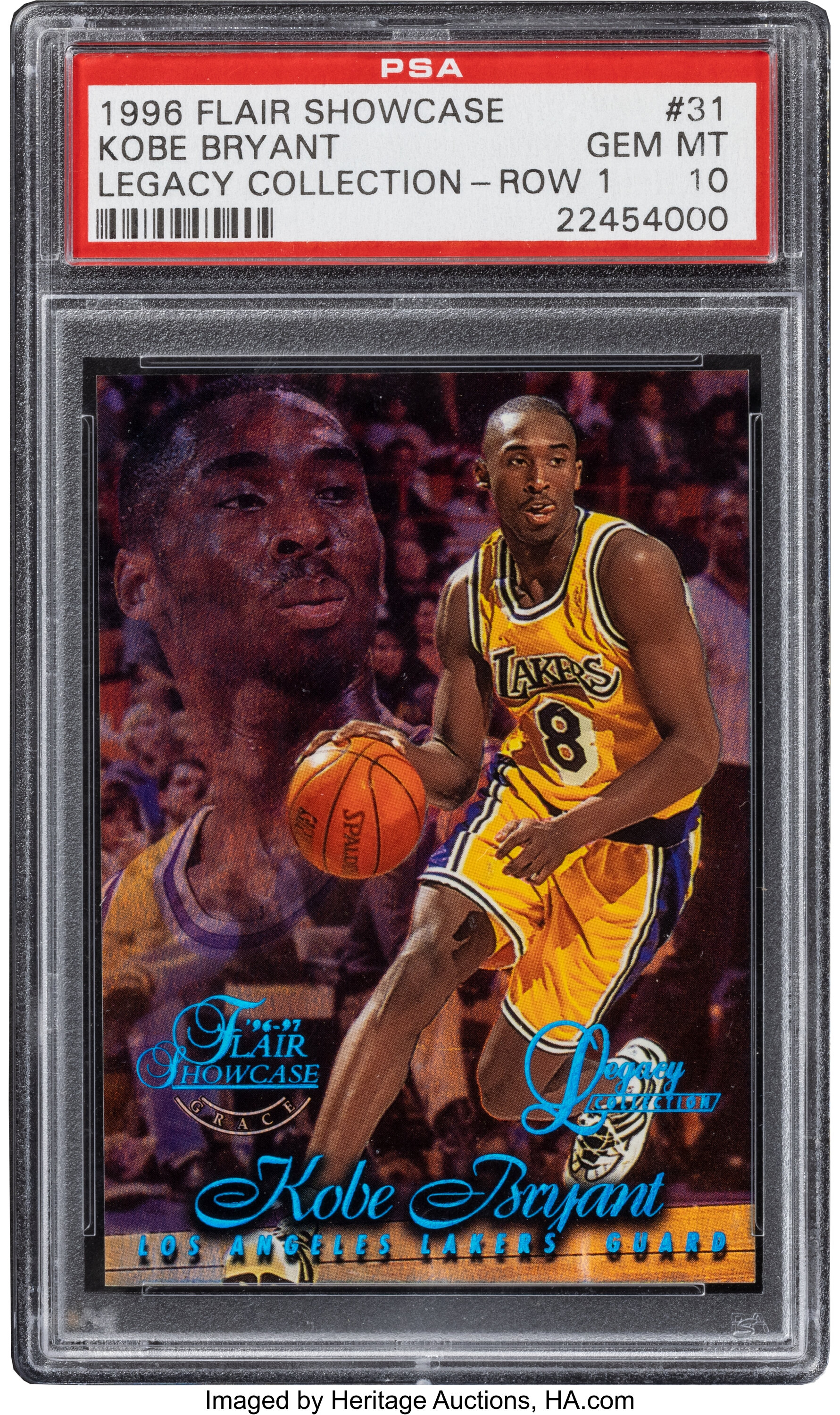 1996 Flair Kobe Bryant (Legacy Collection - Row 1) Rookie #31 PSA