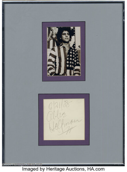 Abbie Hoffman Memorabilia Autograph 19 A Bold Ballpoint Lot 4902 Heritage Auctions