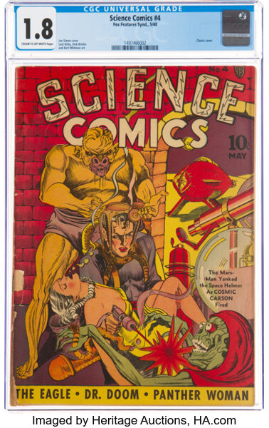 Golden Age (1938-1955):Science Fiction, Science Comics #4 (Fox, 1940) CGC GD- 1.8 Cream to off-white pages....