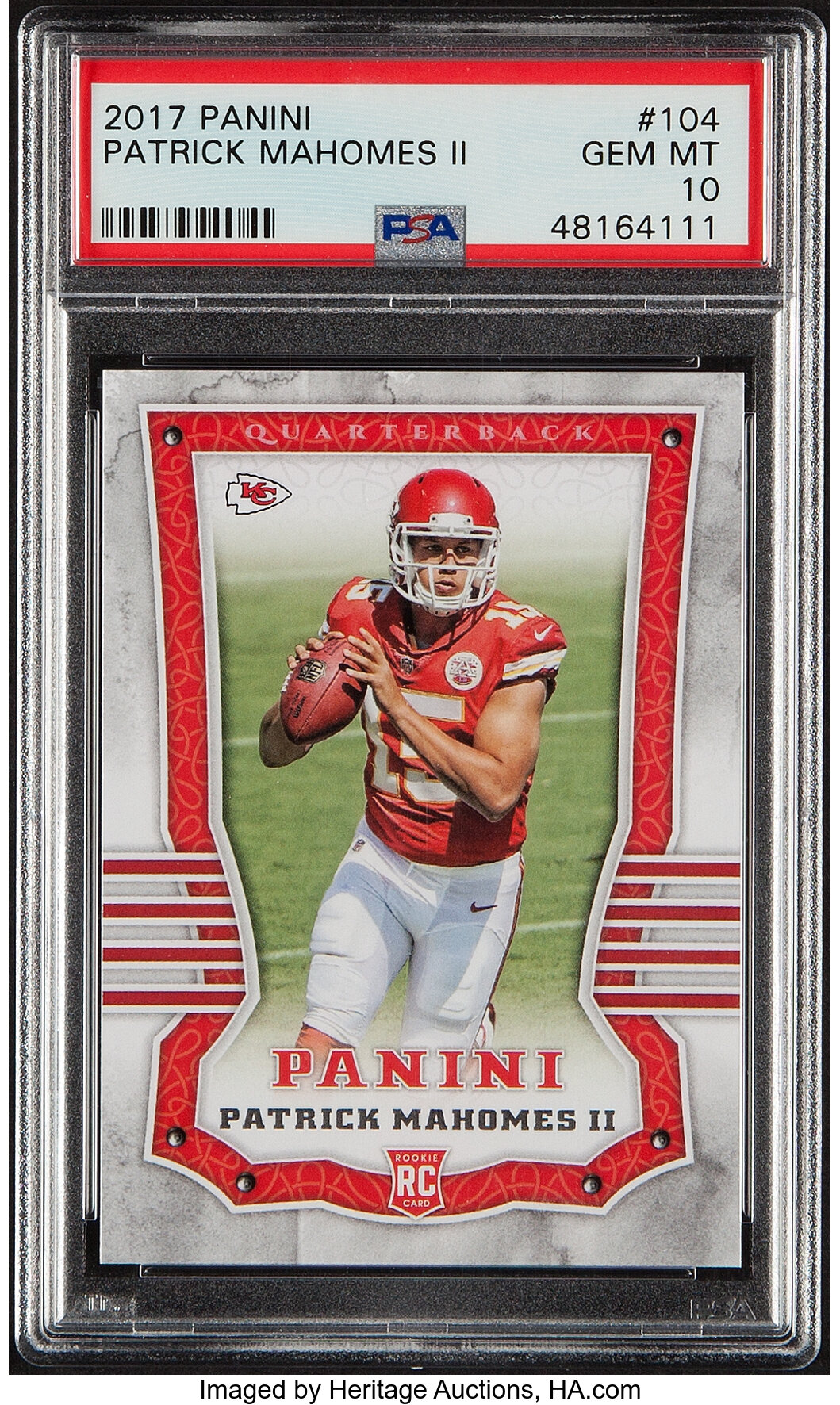 Patrick Mahomes Signed 2017 Rookie Season! Game Used Football PSA