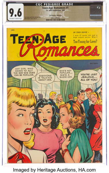 Golden Age (1938-1955):Romance, Teen-Age Romances #1 The Promise Collection Pedigree (St. John, 1949) CGC NM+ 9.6 Off-white to white pages....