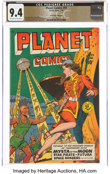 Golden Age (1938-1955):Science Fiction, Planet Comics #59 The Promise Collection Pedigree (Fiction House, 1949) CGC NM 9.4 Off-white to white pages....