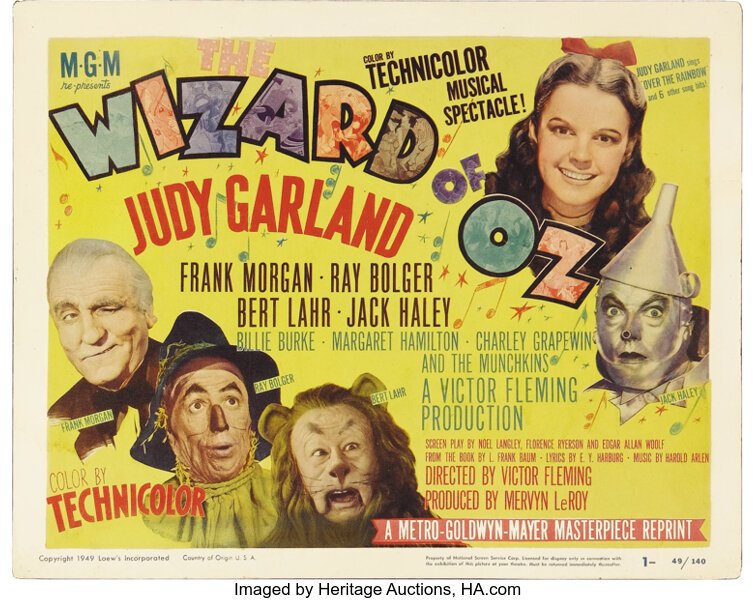 The Wizard Of Oz Mgm R 1949 Title Lobby Card 11 X 14 One