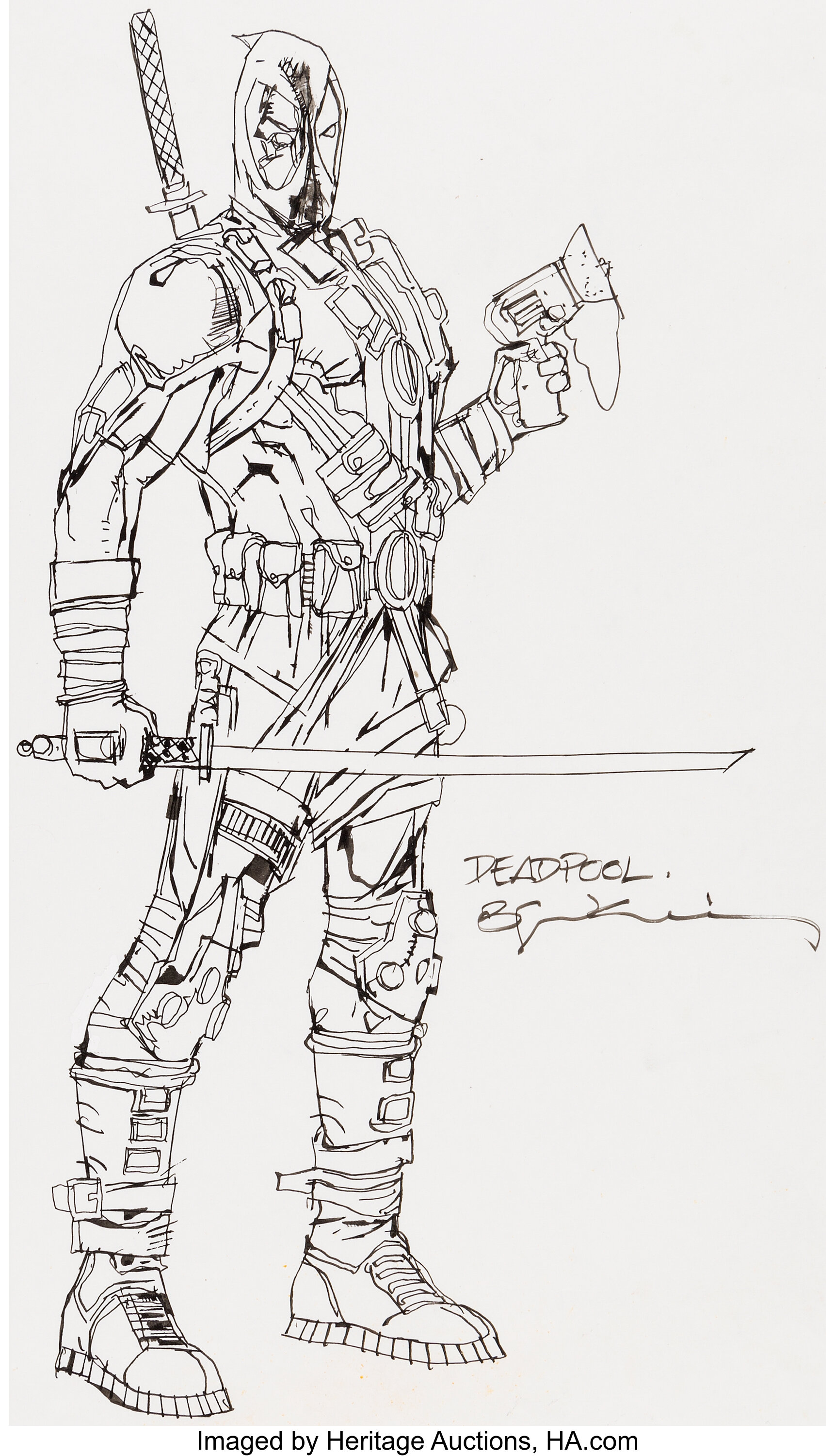 Bill Sienkiewicz - Deadpool Illustration Original Art (undated ...