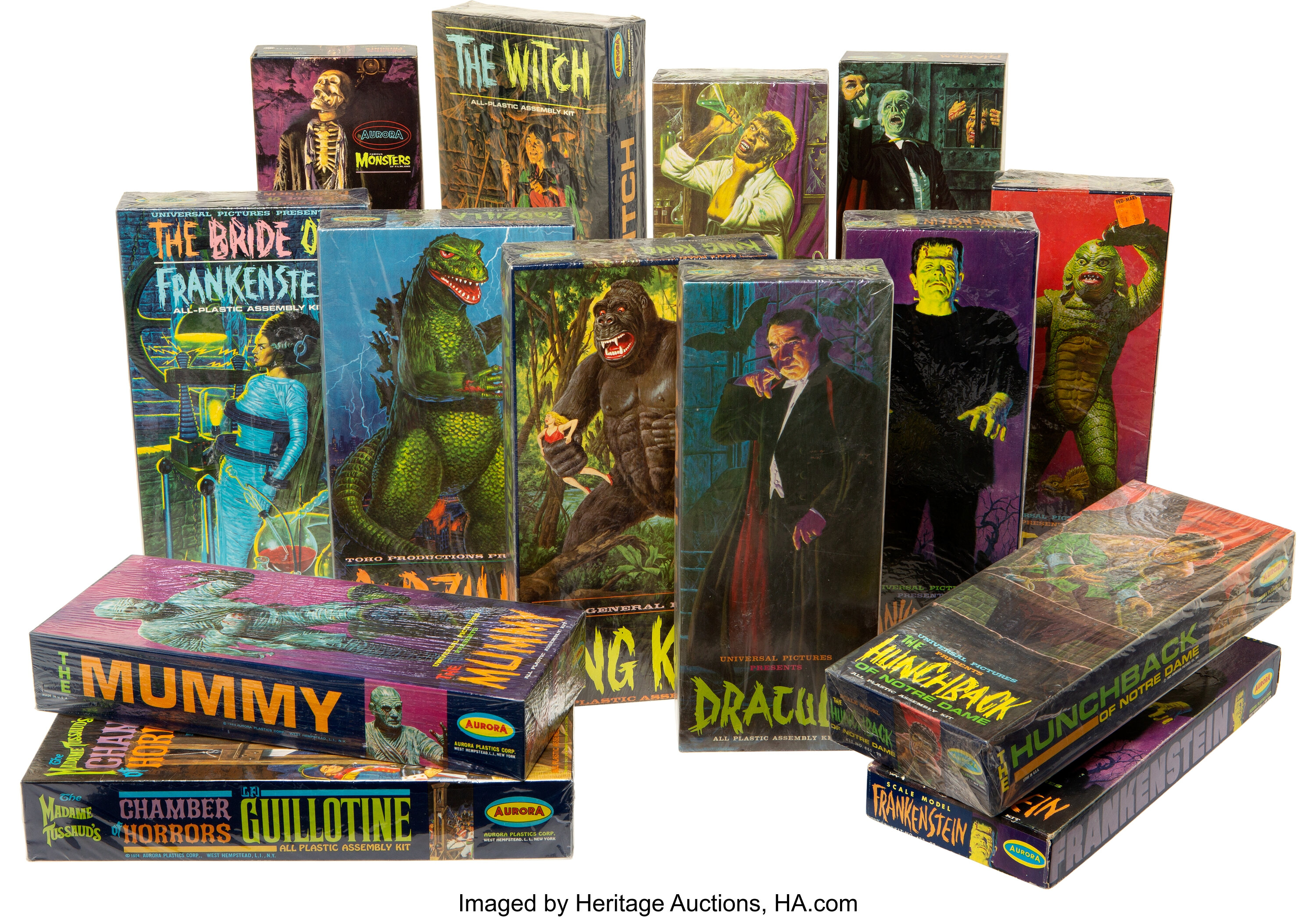 Vintage Set of (14) Aurora Monster Model Kits in Original Boxes | Lot ...