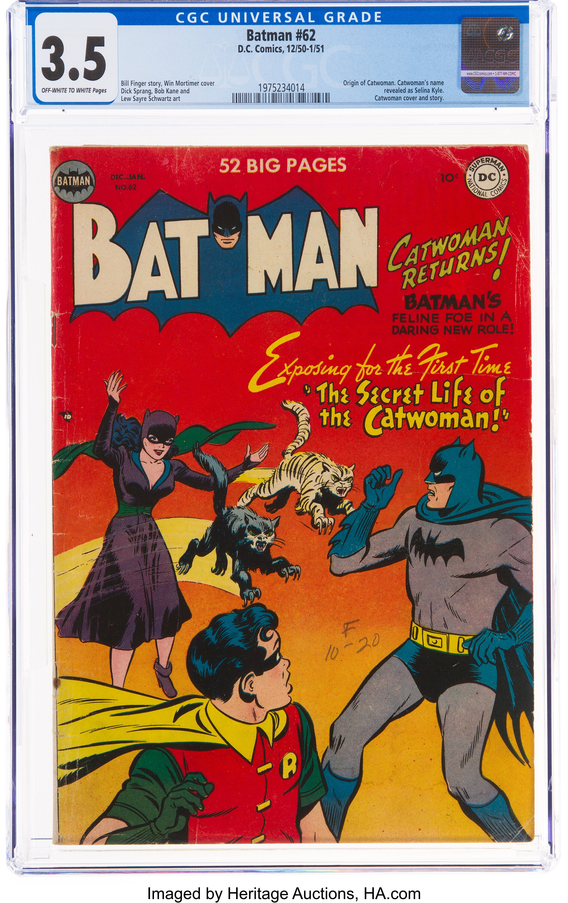 Batman #62 (DC, 1950) CGC VG- 3.5 Off-white to white pages