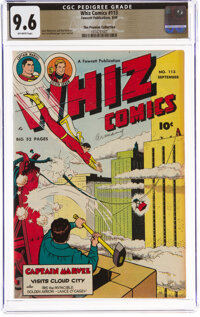 Whiz Comics #113 The Promise Collection Pedigree (Fawcett Publications, 1949) CGC NM+ 9.6 Off-white pages