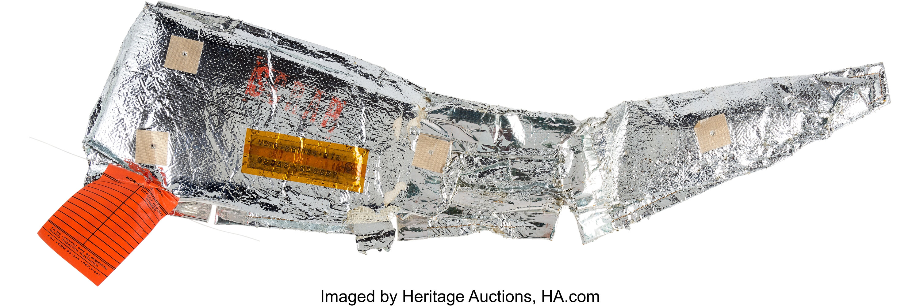 Space Shuttle Flown Metallic Fibrous Insulation Blanket Segment, | Lot ...