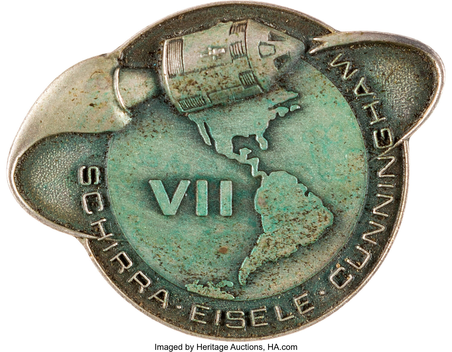Apollo 7 Flown Silver Robbins Medallion, Serial Number 25, Directly ...