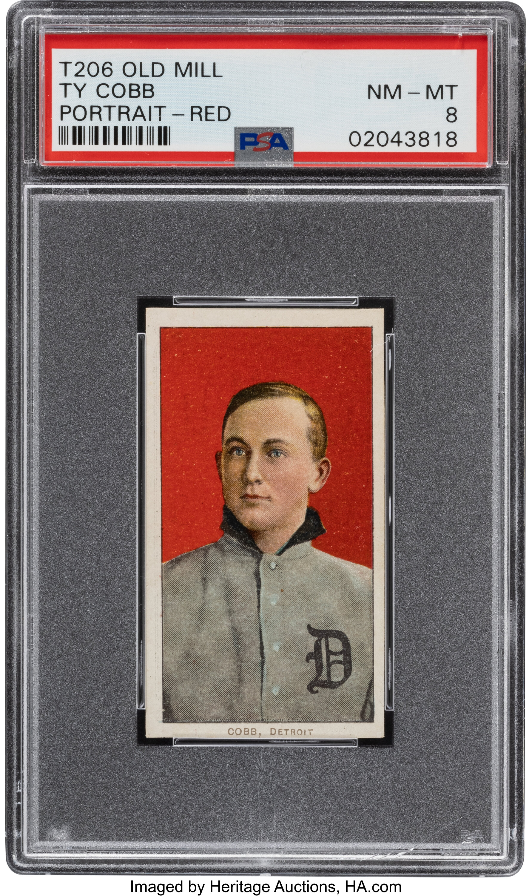 1909-11 T206 Old Mill Ty Cobb (Bat Off Shoulder) PSA NM-MT 8 - Pop