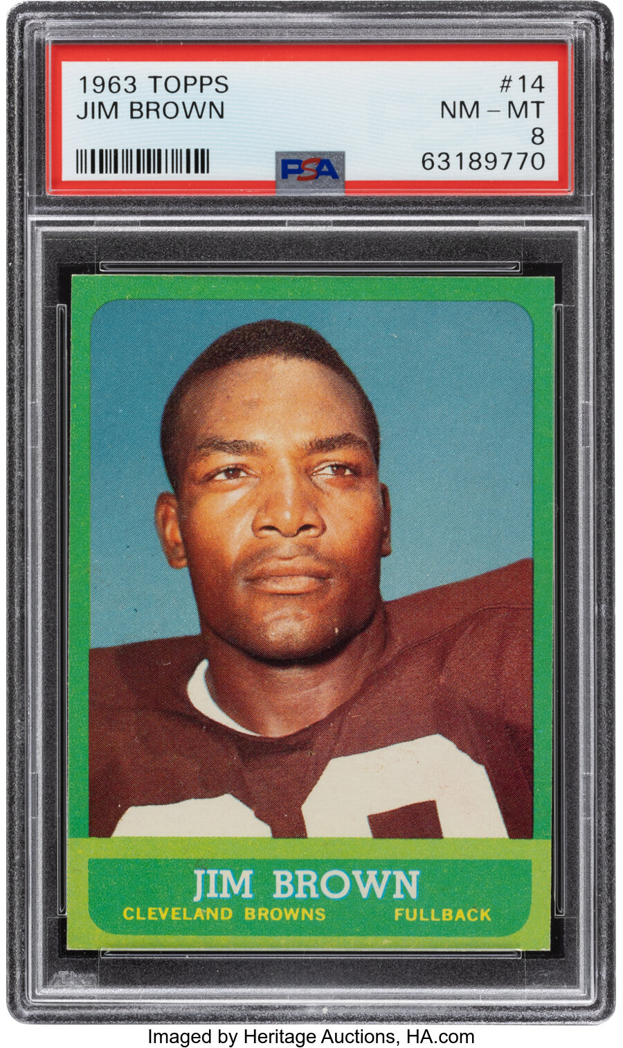 1963 Topps Jim Brown #14 PSA NM-MT 8