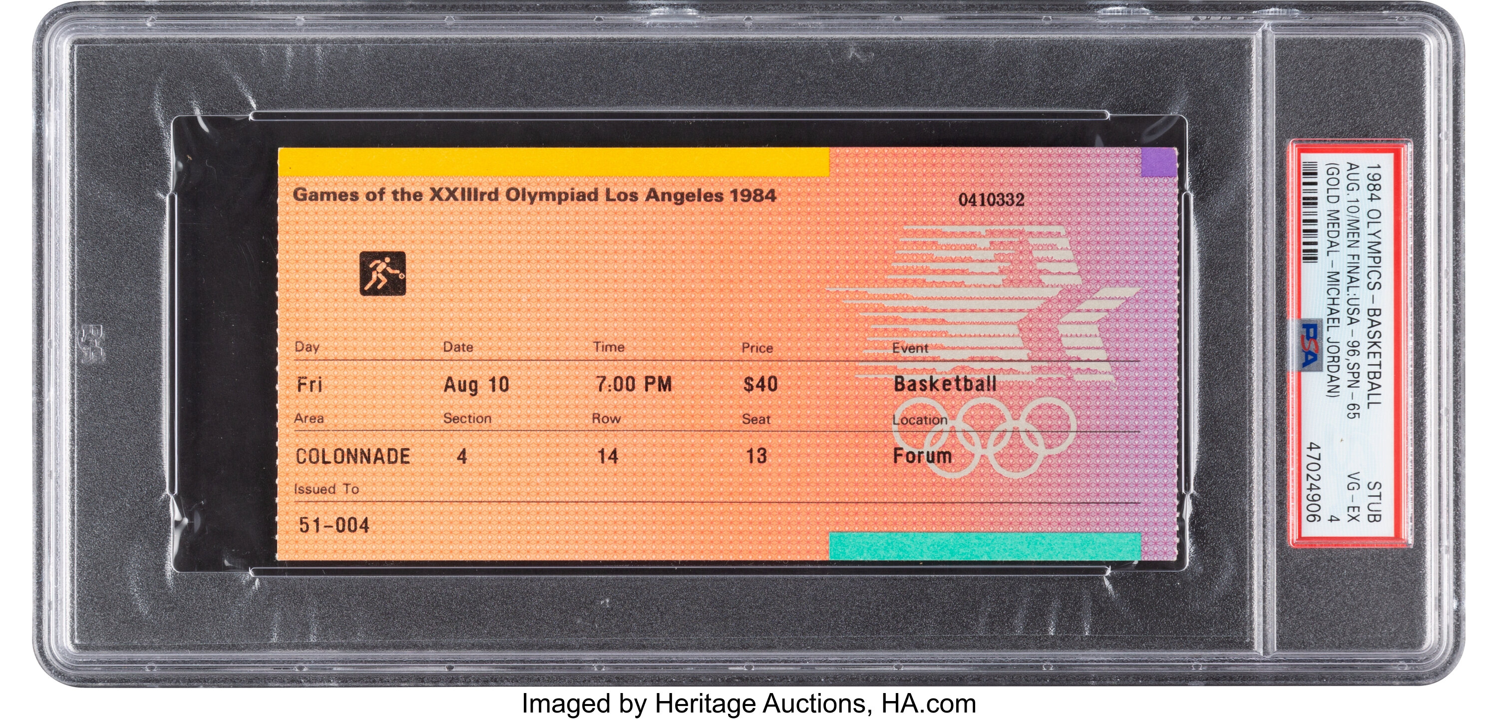 1984 Olympic Basketball Gold Medal Game (Michael Jordan) Ticket ...