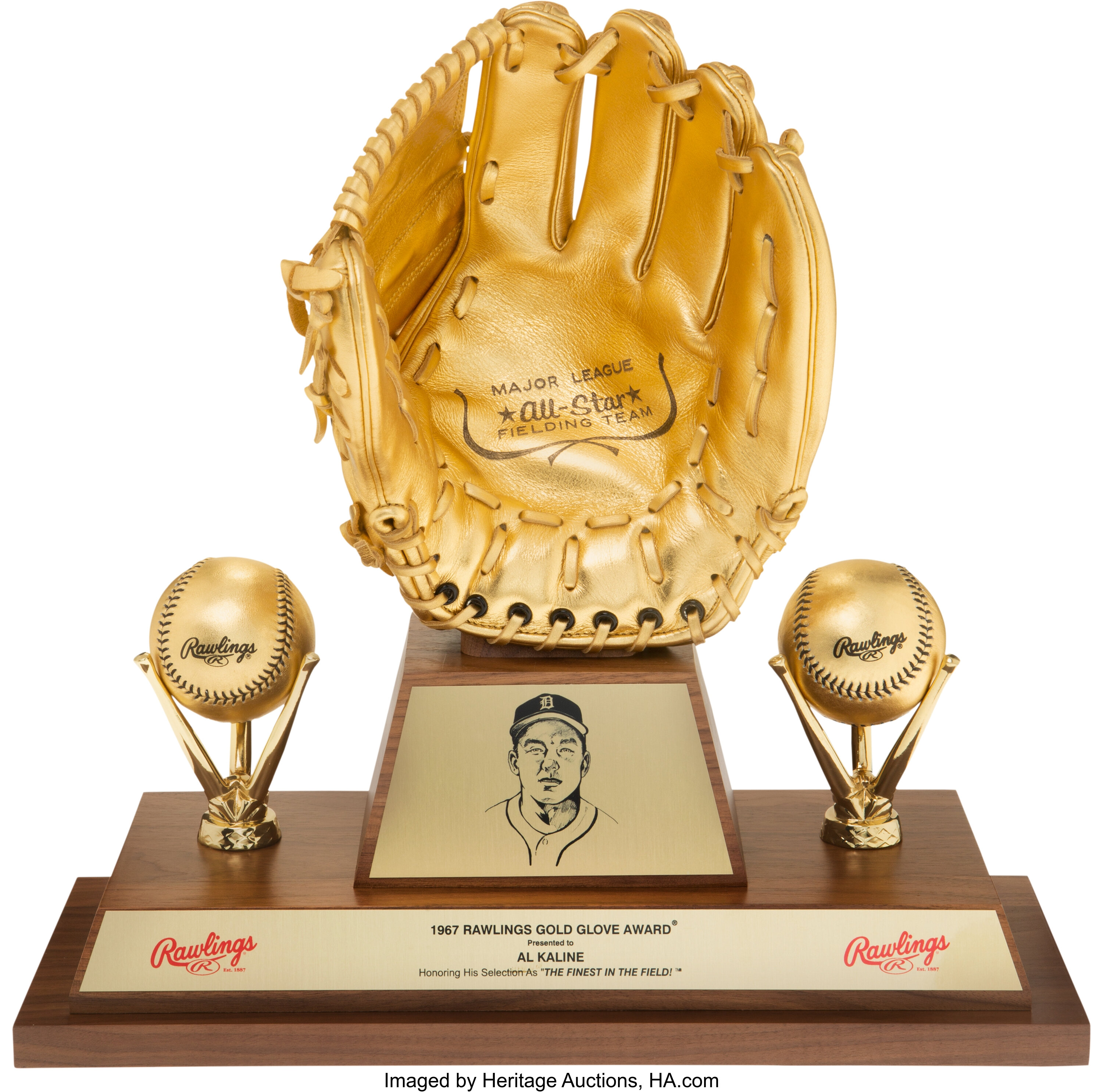 1967 American League Gold Glove Award from The Al Kaline Lot 58392