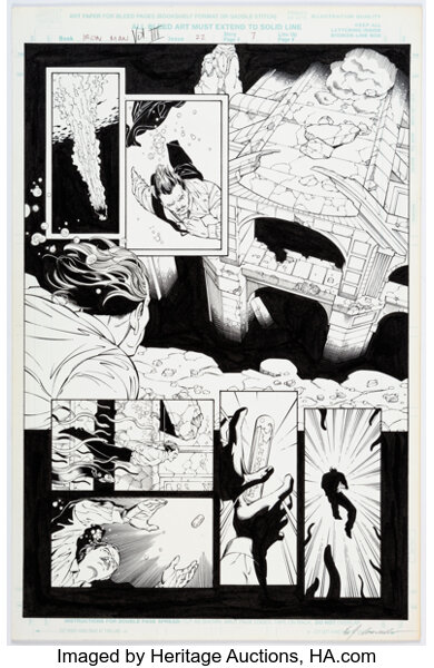 Original Comic Art:Story Page, Sean Chen and Eric Cannon Iron Man #22 Story Page 7 Original Art (Marvel, 1999)....