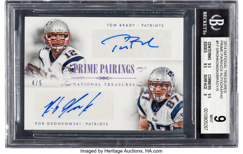 Tom Brady and Rob Gronkowski Autographed New England Patriots