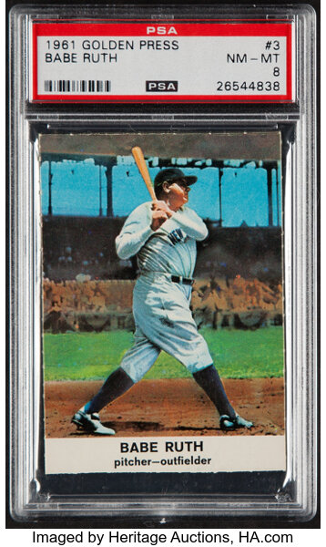 1961 Golden Press HOF Set Babe Ruth #3 PSA 8 NM - MT