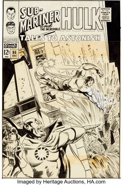 Original Comic Art:Covers, Gene Colan and Bill Everett Tales to Astonis...