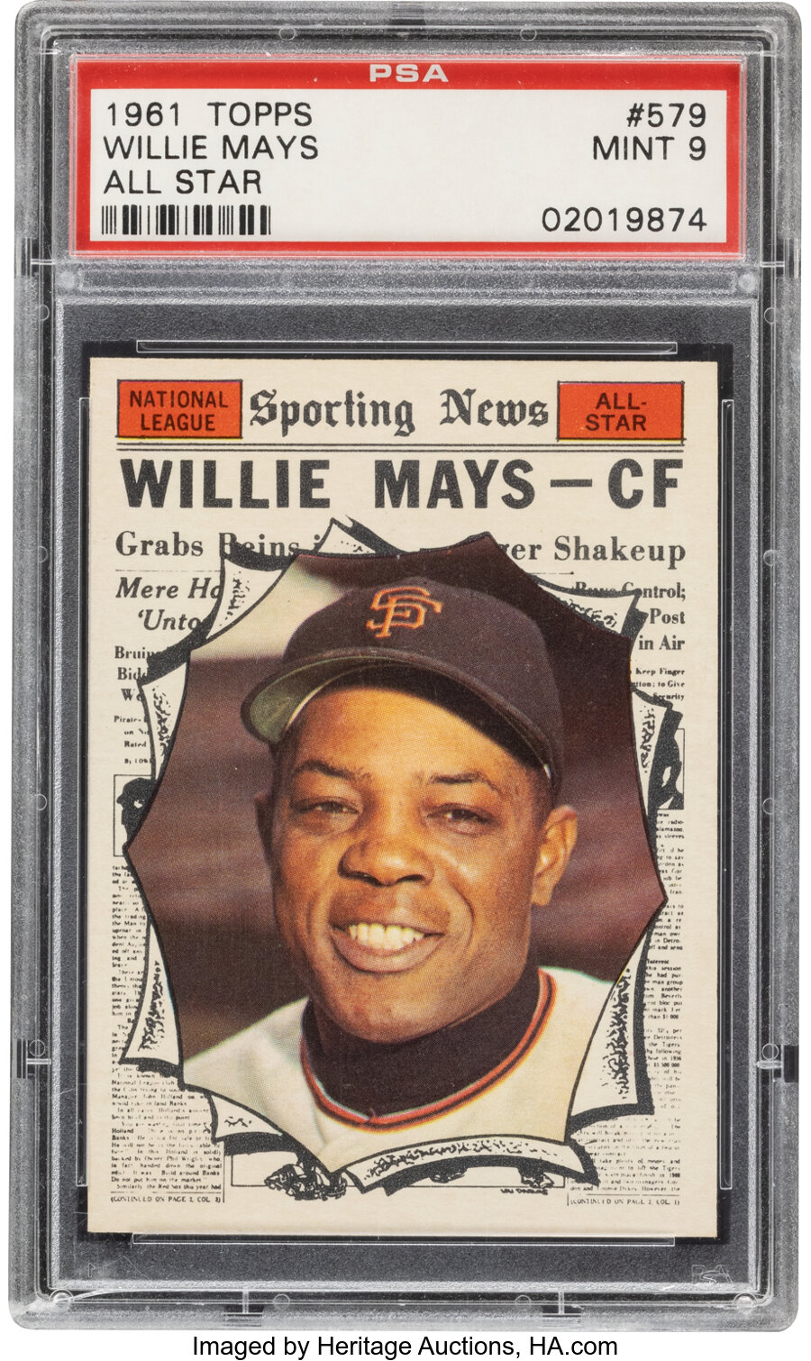 1961 Topps Willie Mays (All Star) #579 PSA Mint 9