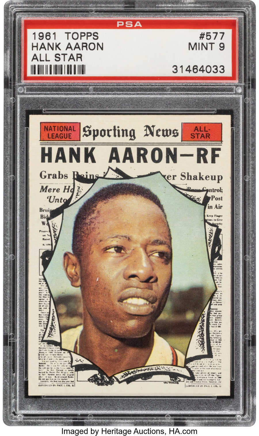 1961 Topps Hank Aaron (All Star) #577 PSA Mint 9
