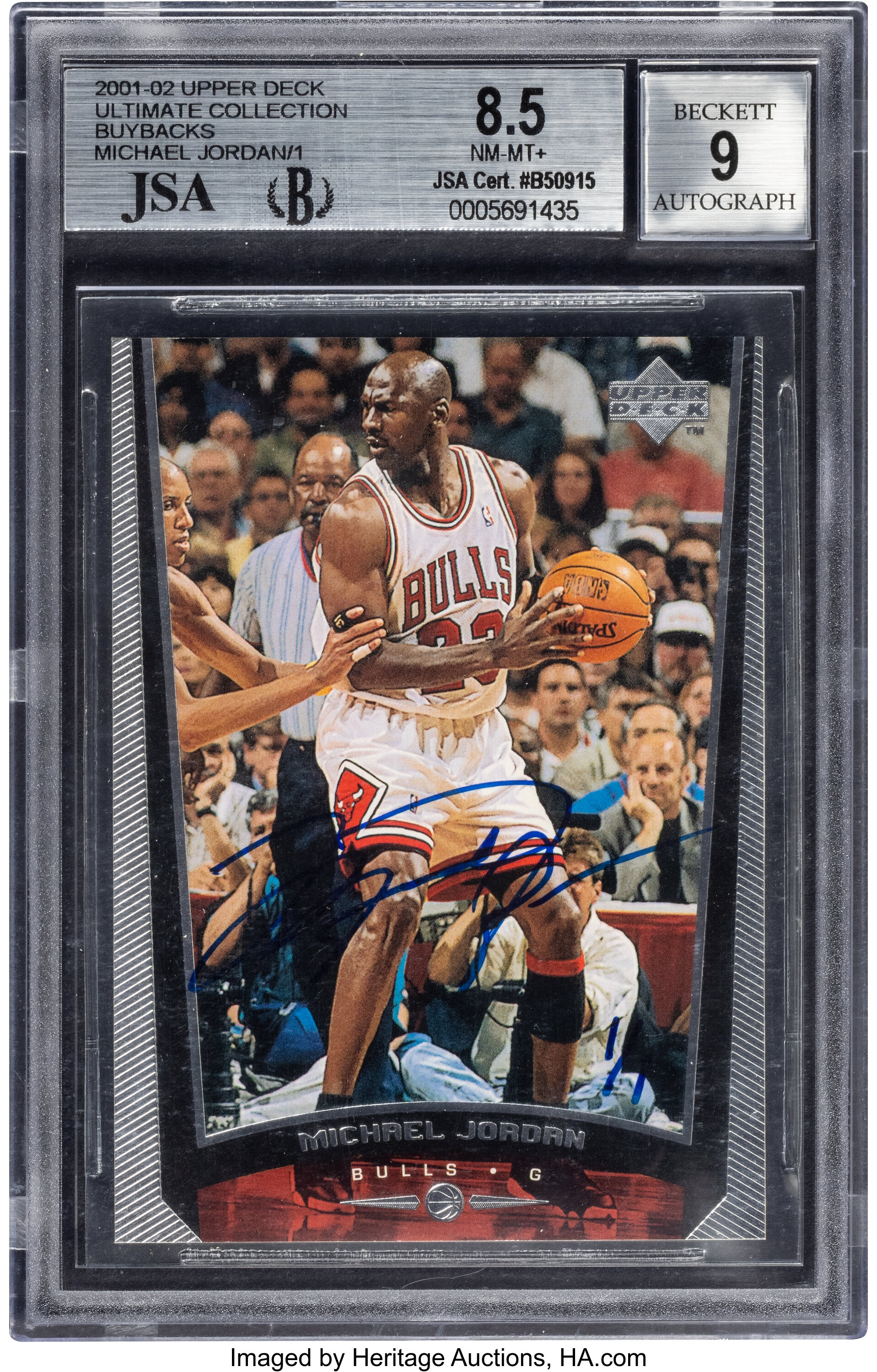 Sold at Auction: MICHAEL JORDAN SIGNED AND JSA GRADED CHICAGO BULLS JERSEY