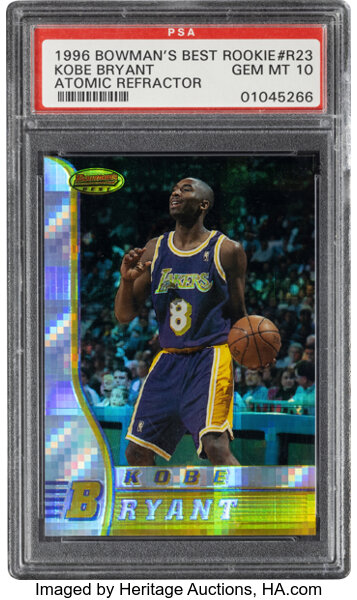 1996 Bowman's Best Kobe Bryant (Atomic Refractor) Rookie #R23 PSA