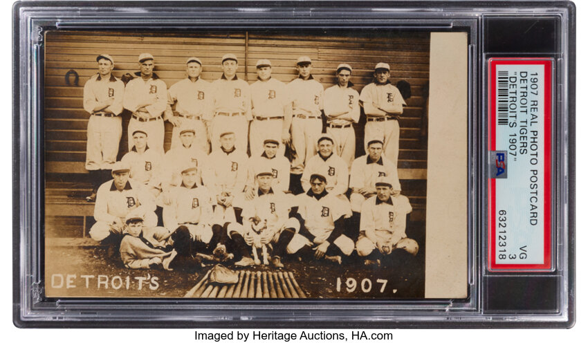 Lot Detail - 1907 CHICAGO CUBS VS DETROIT TIGERS WORLD SERIES POSTCARD