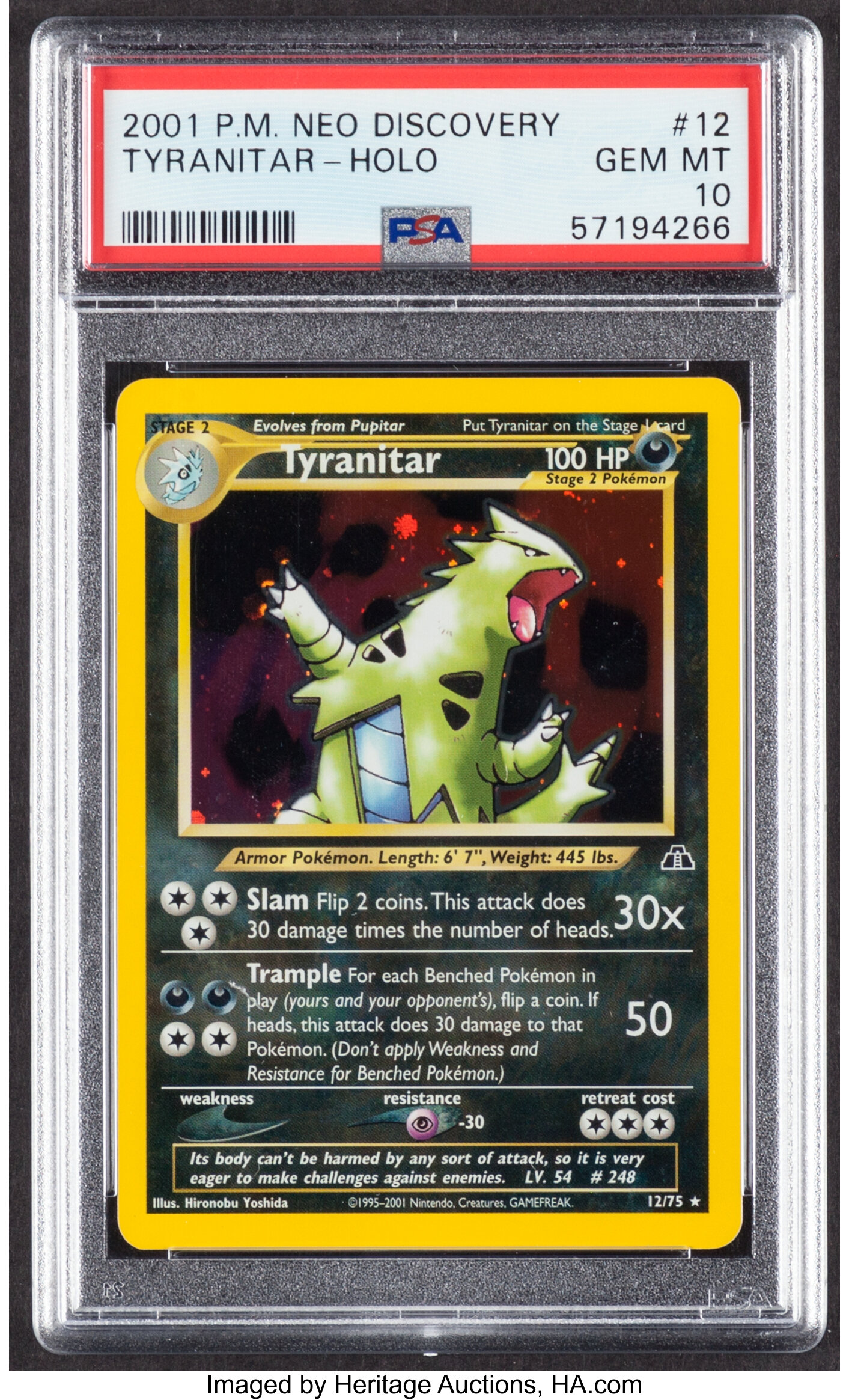 Pokémon Tyranitar #12 Unlimited Neo Discovery Trading Card