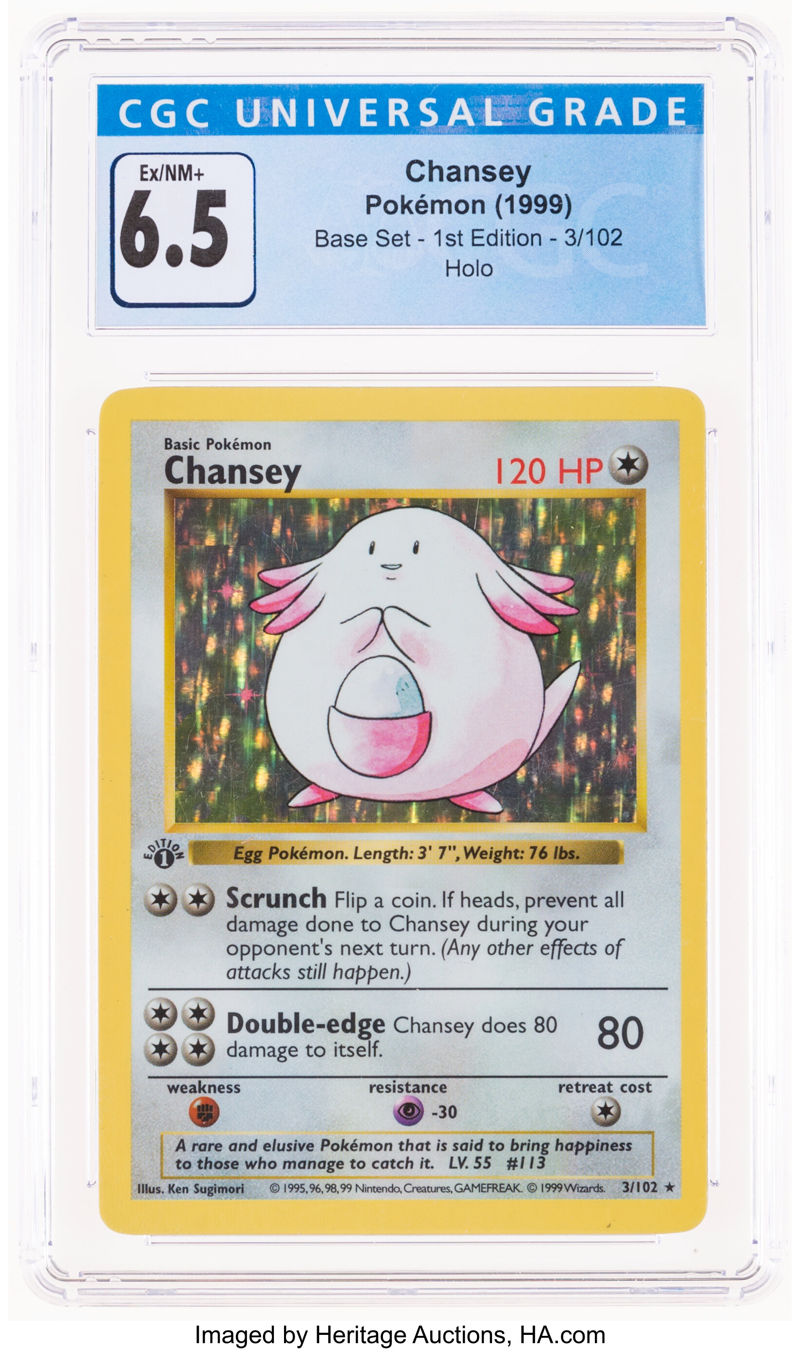 Pokémon Chansey #3 First Edition Base Set Trading Card (Wizards of