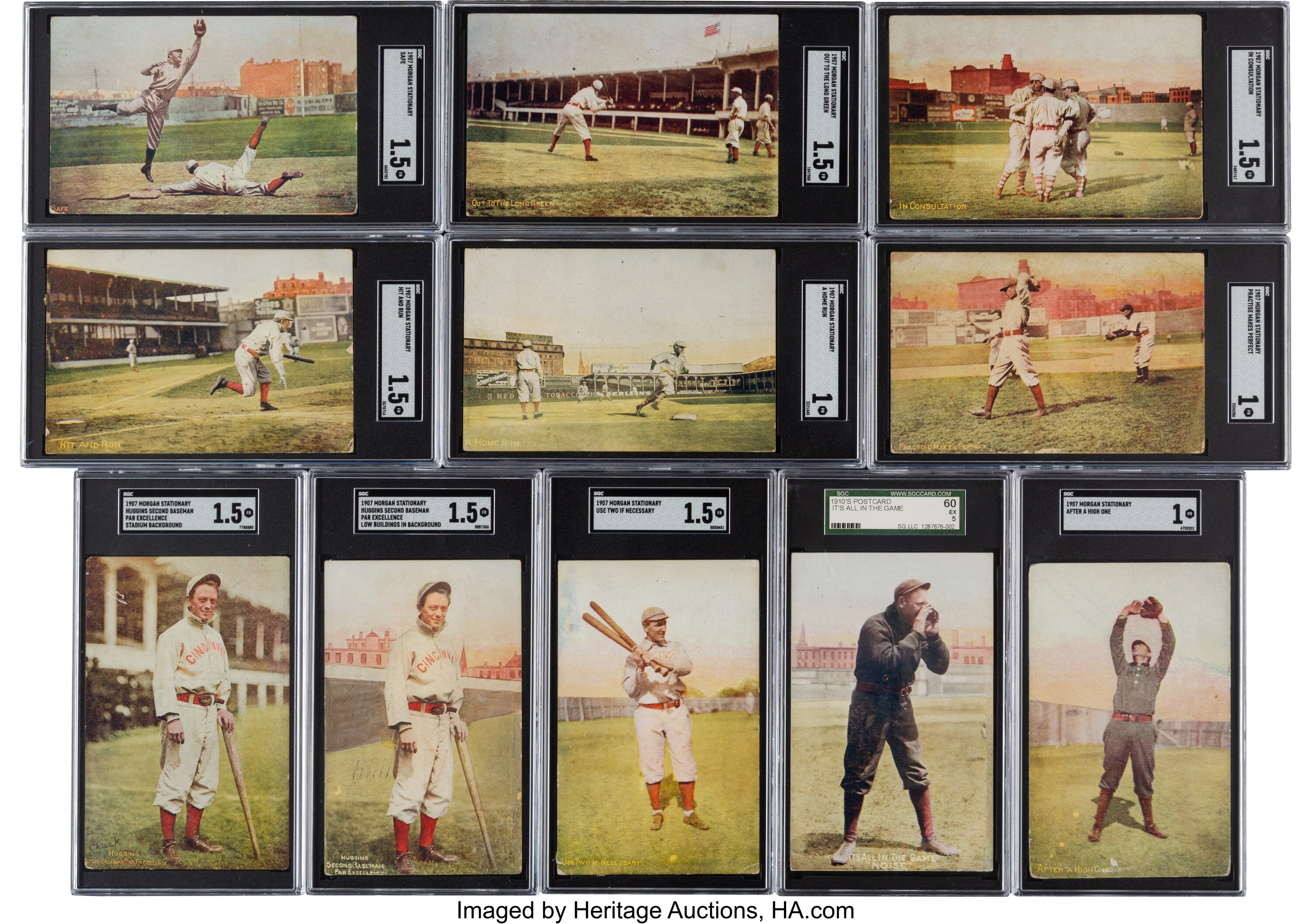 1919-20 Cincinnati Reds Post Cards SGC-Graded Pair (2). , Lot #82055