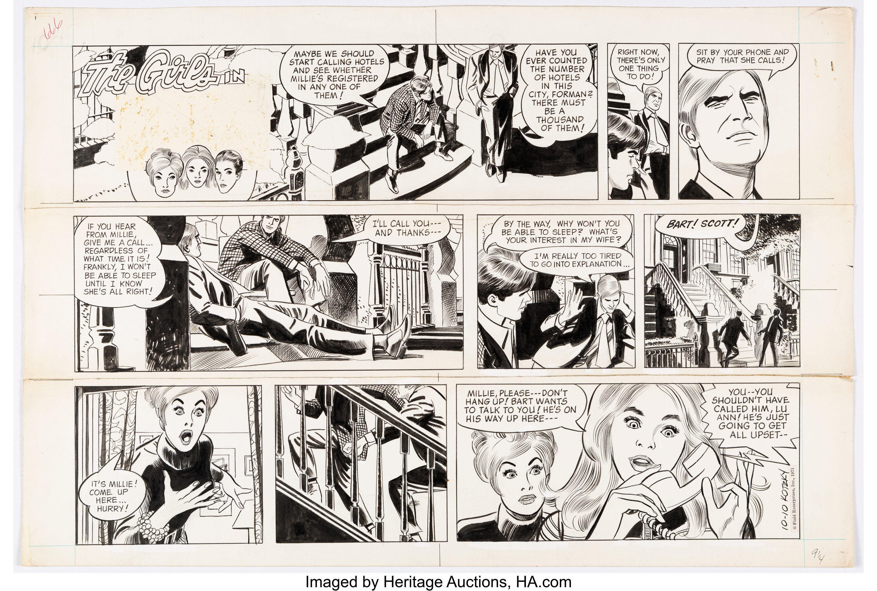 Alex Kotzky Apartment 3-G Sunday Comic Strip Original Art dated | Lot ...