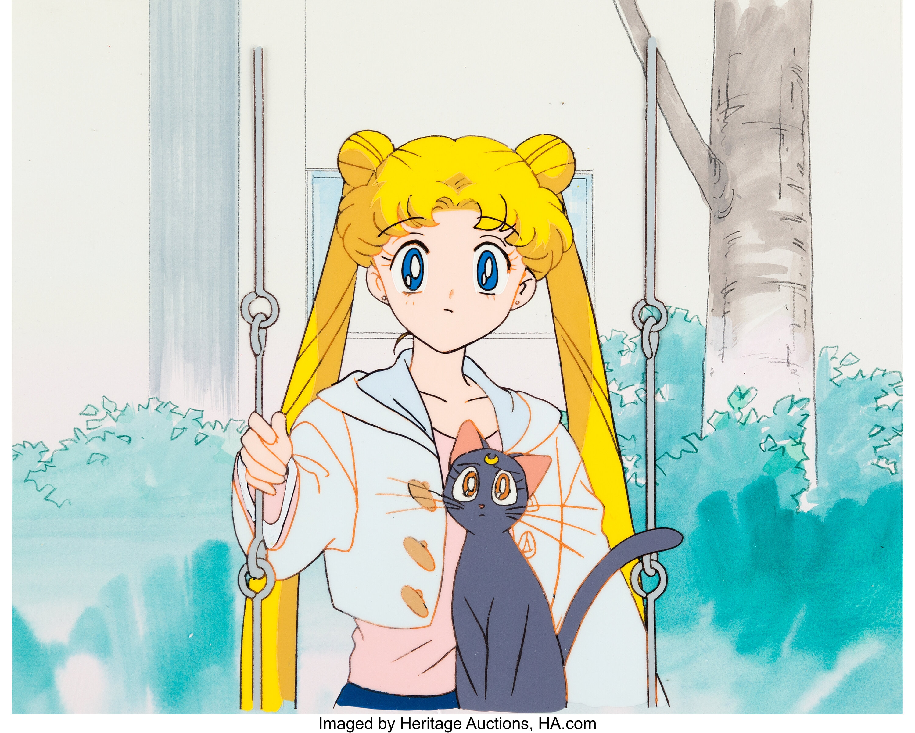 Sailor Moon Usagi Tsukino And Luna Production Cel With Master Lot 19008 Heritage Auctions 1750