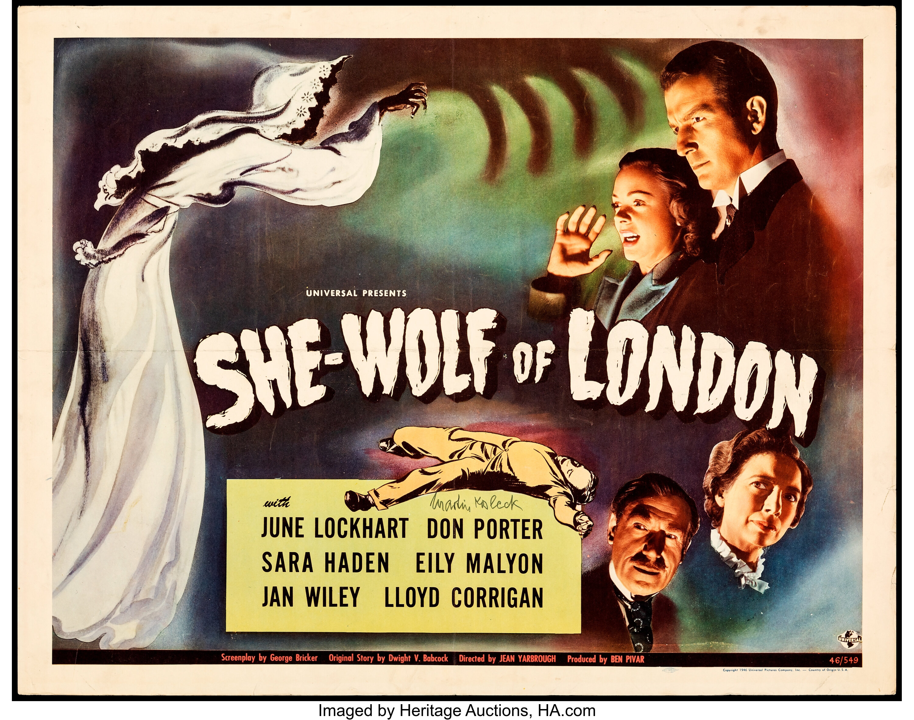 She-Wolf of London (Universal, 1946). Folded, Fine/Very Fine. | Lot ...