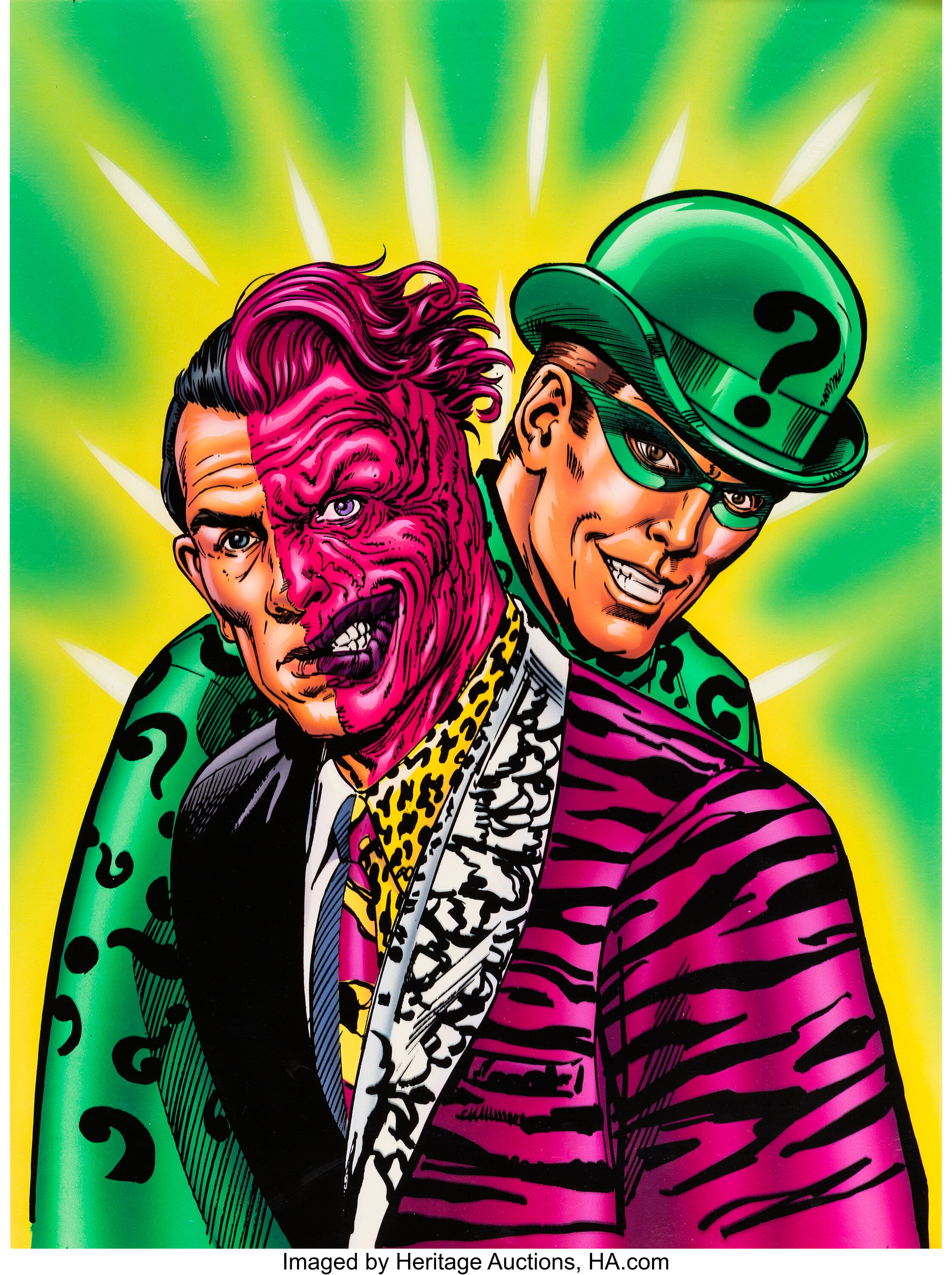 Batman Forever Two-Face and Riddler Jigsaw Puzzle Illustration Base ...