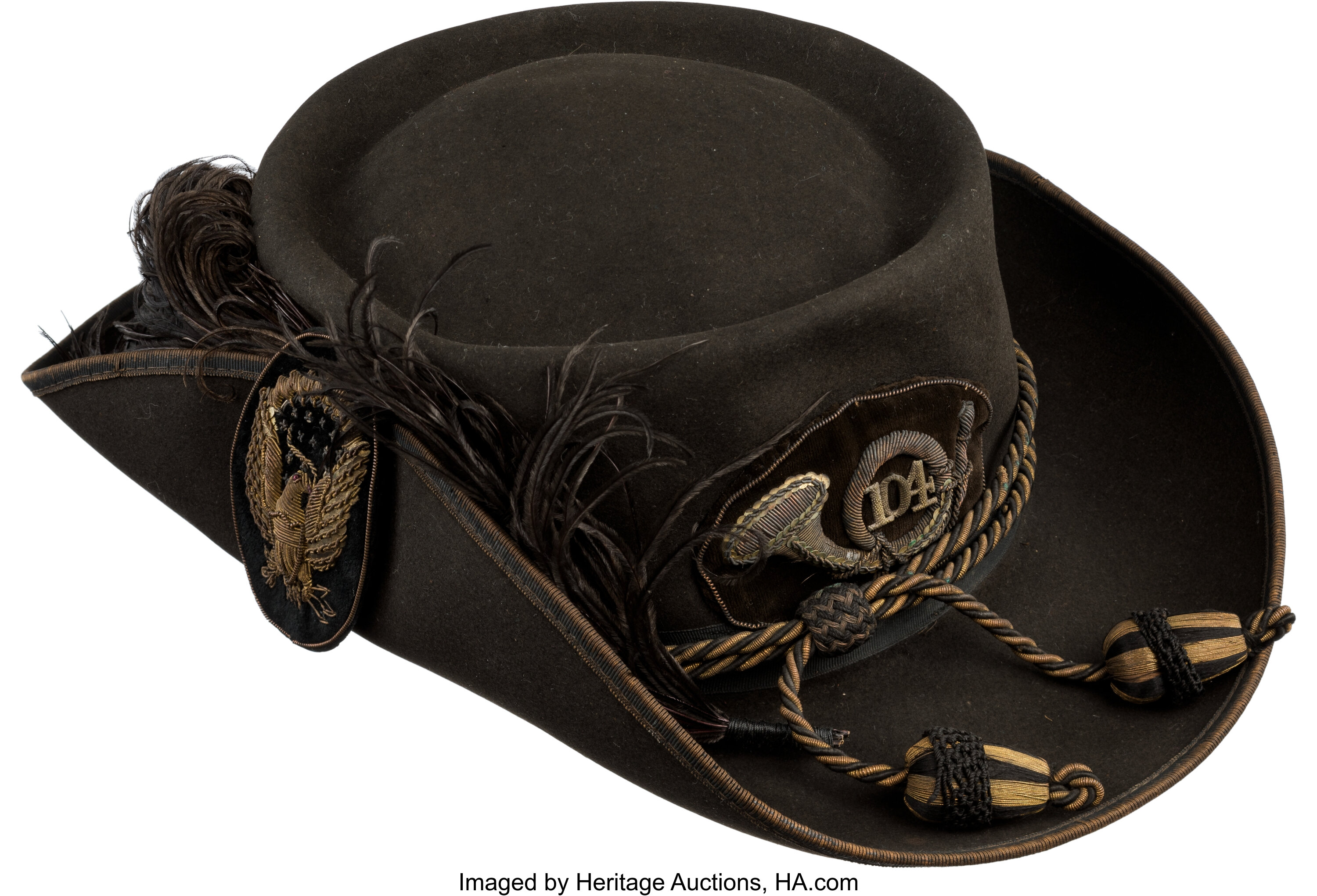 Magnificent Civil War Us Officers Slouch Hat Militaria Lot 40085 Heritage Auctions 0254