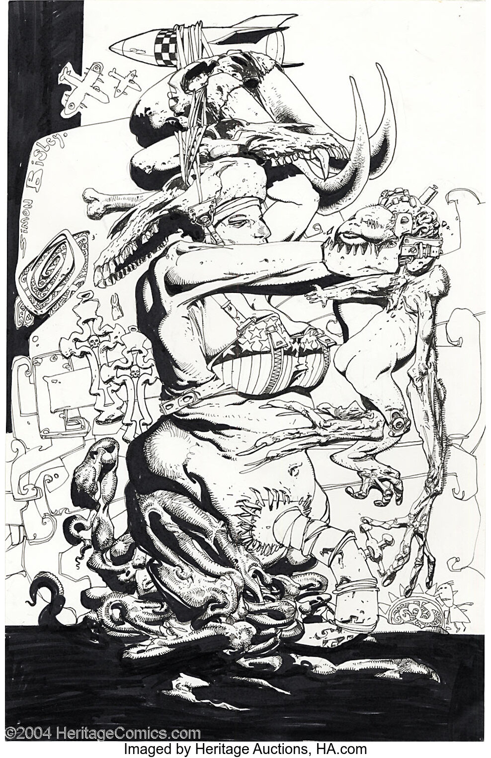 Simon Bisley - Original Art Splash Page (undated). This wild and | Lot ...