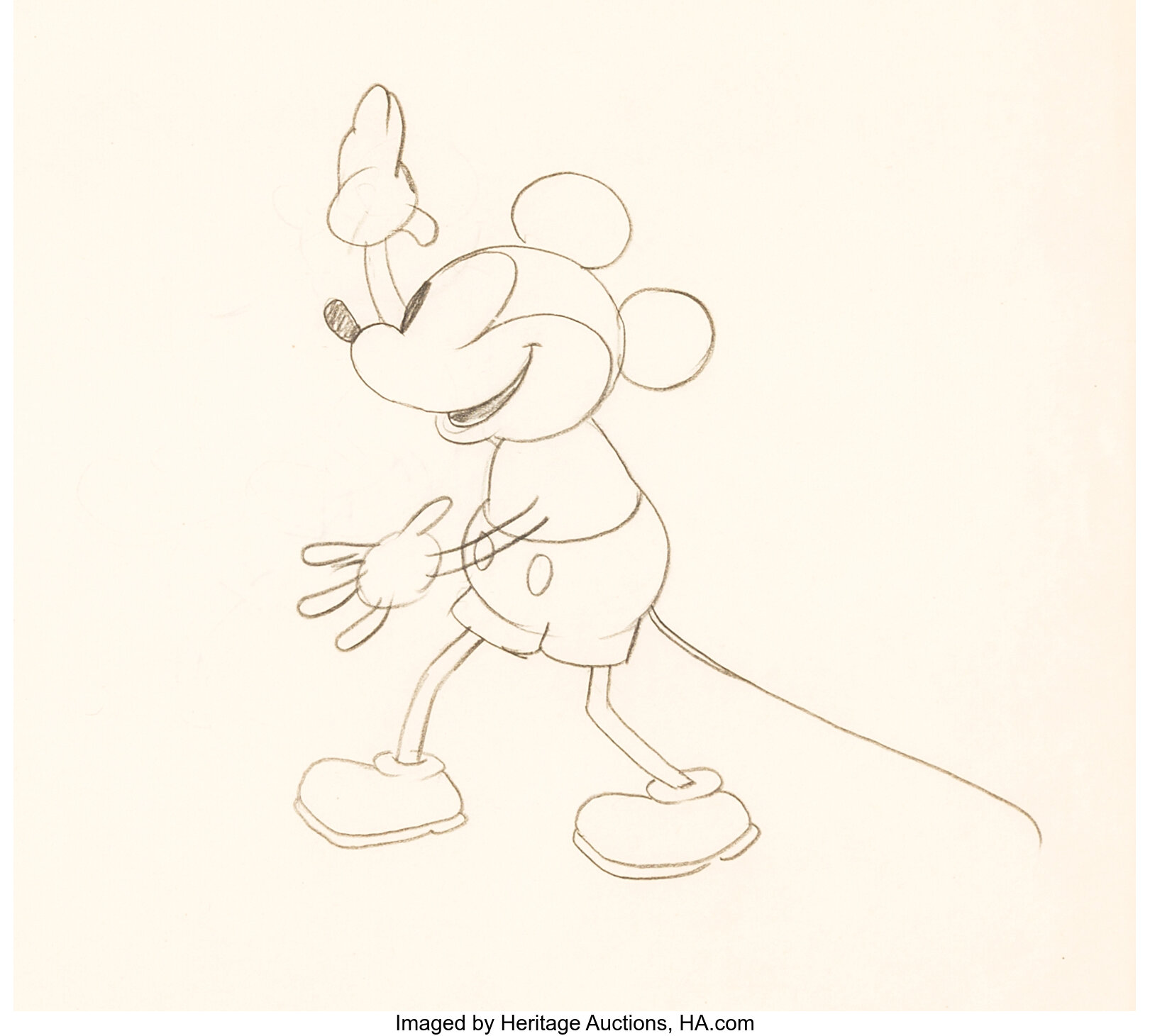 Steamboat Willie Mickey Mouse Animation Drawing by Ub Iwerks (Walt ...