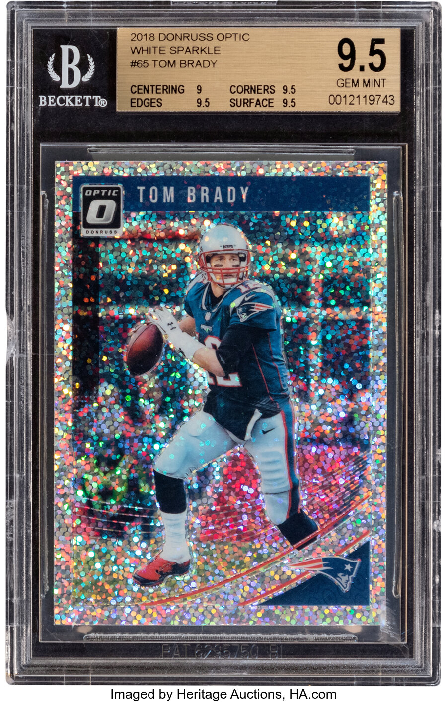 2018 Panini Donruss Optic Tom Brady (White Sparkle) #65 BGS Gem Mint 9.5