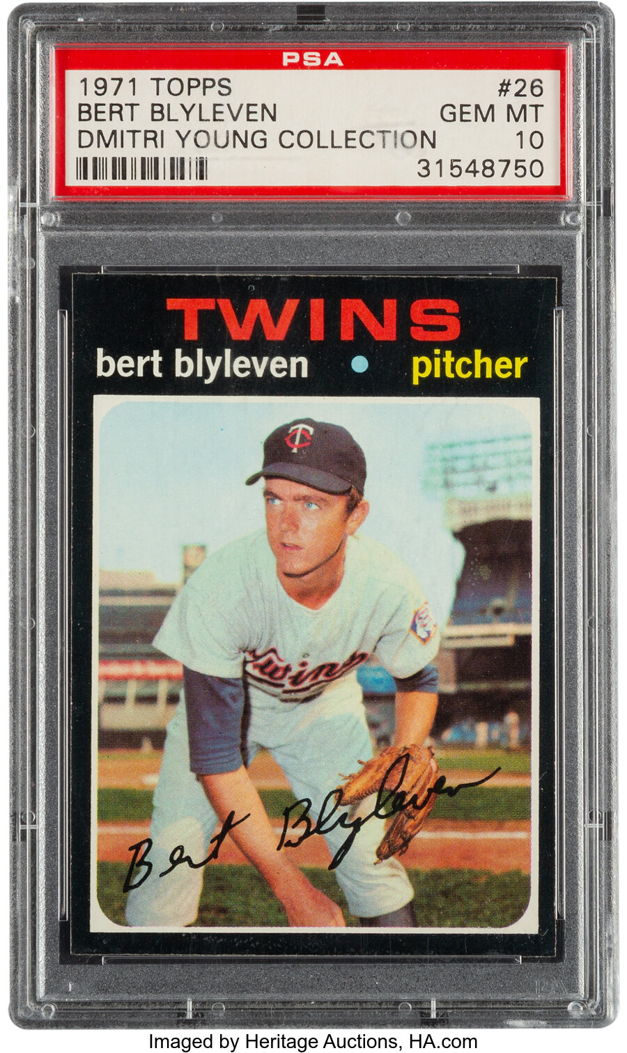 1971 Topps Bert Blyleven Rookie #26 PSA Gem Mint 10--Dmitri Young Collection