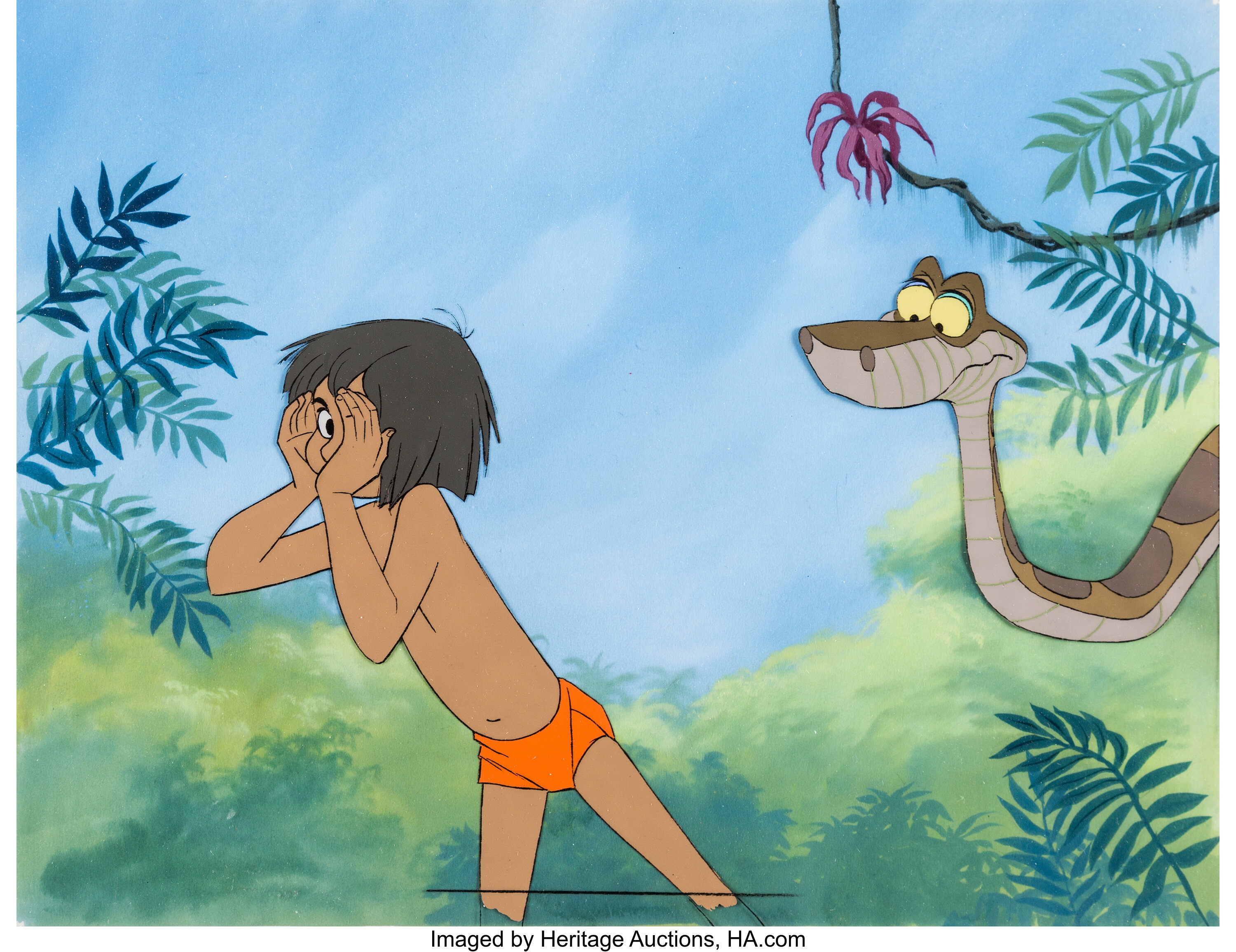 The Jungle Book Mowgli And Kaa Production Cel Setup Walt Disney Lot 17245 Heritage Auctions 6320