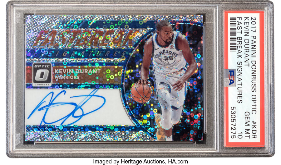 2017 Panini Donruss Optic Kevin Durant (Fast Break Signatures) #FB-KDR PSA Gem Mint 10
