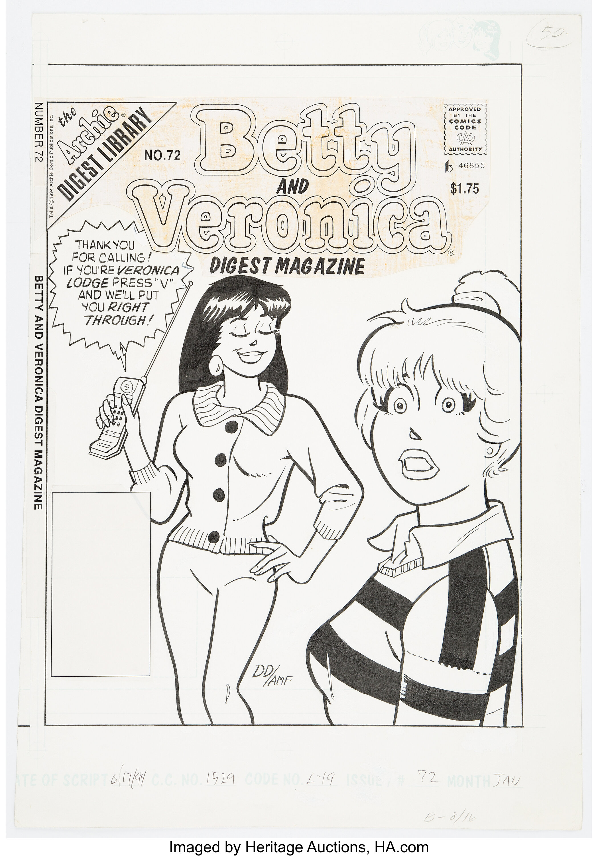 Dan DeCarlo and Alison Flood Betty and Veronica Comics Digest | Lot ...